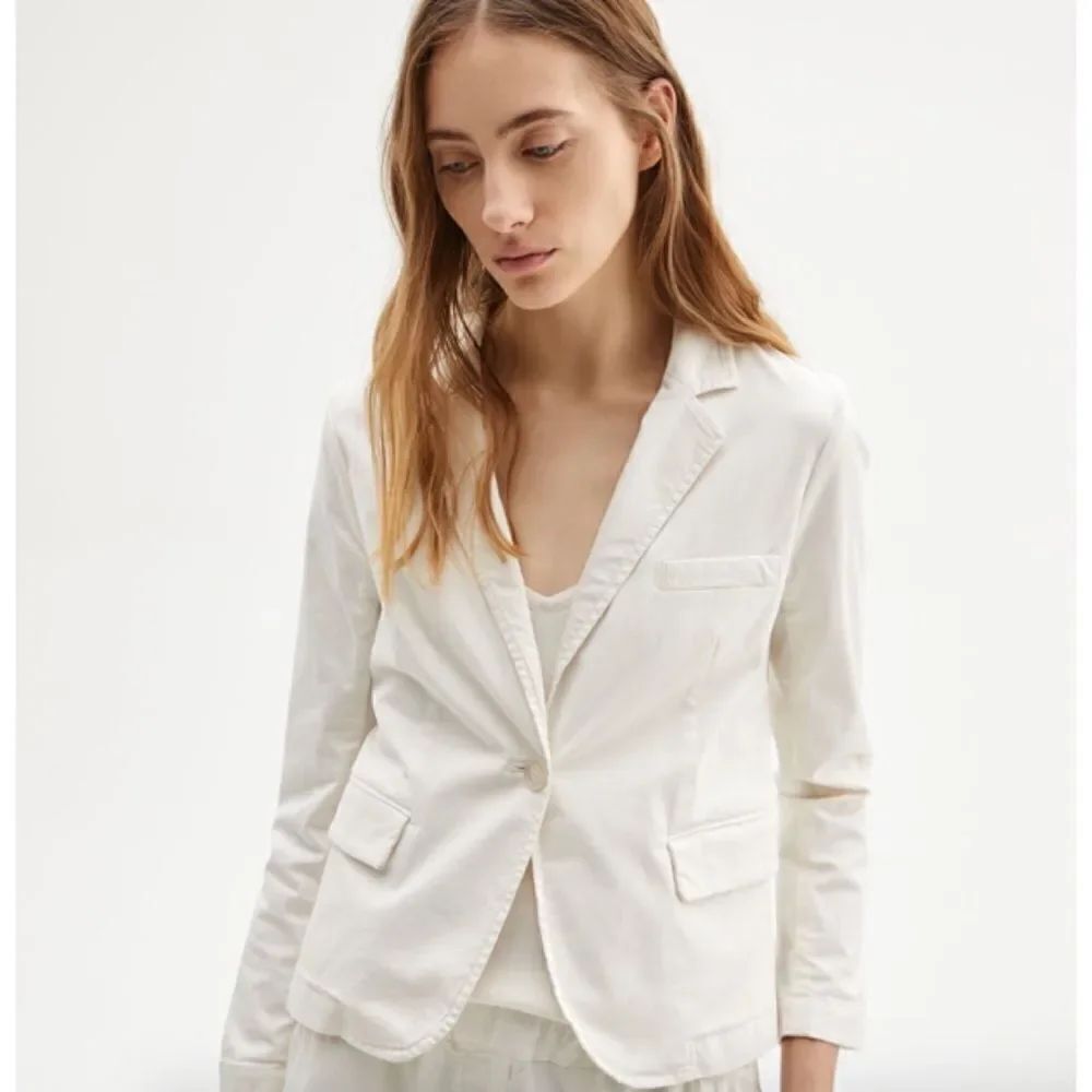 Nili Lotan Brad Cotton Cropped Jacket Eggshell size US4